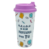 Vaso Termo Taza Térmica Para Café Viaje Oficina a, e, i, o, u, La Mejor Profesora Eres Tú - Apapachar