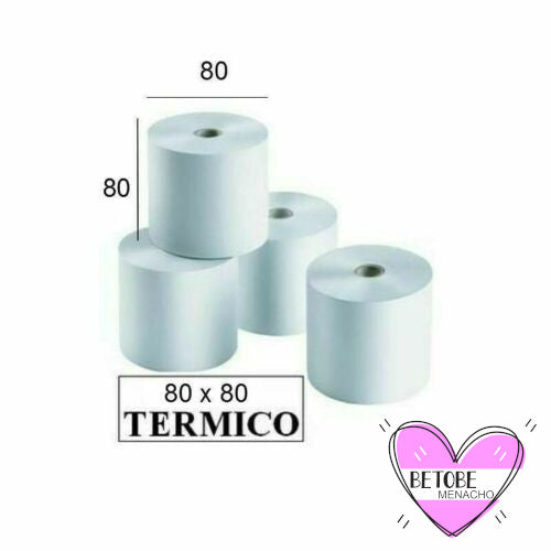 Pack 8 rollos papel termico sin BPA 80x80x12 mm Fabrisa en papeleria Badajoz – disponible en Be To Be Menacho y Valdepasillas