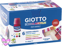 Giotto Témpera Acrílica Pack De 6 Colores. 25ml.