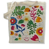 Tote Bag Ecológica De Yute Jardín De Primavera