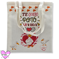 Tote Bag Ecológica De Yute Te Quiero Pató La Vida