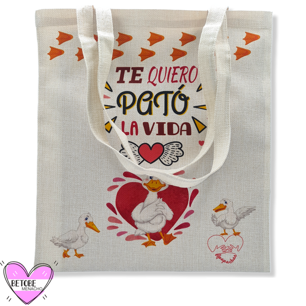 Tote Bag Ecológica De Yute Te Quiero Pató La Vida