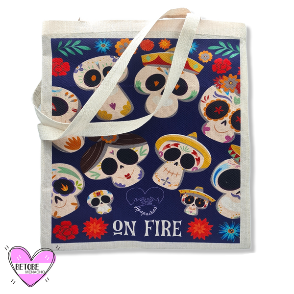 Tote Bag Ecológica De Yute Calaveras Catrinas