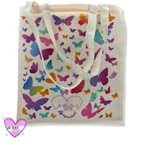 Tote Bag Ecológica De Yute Mariposas De Colores