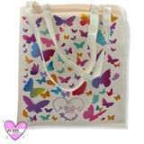 Tote Bag Ecológica De Yute Mariposas De Colores