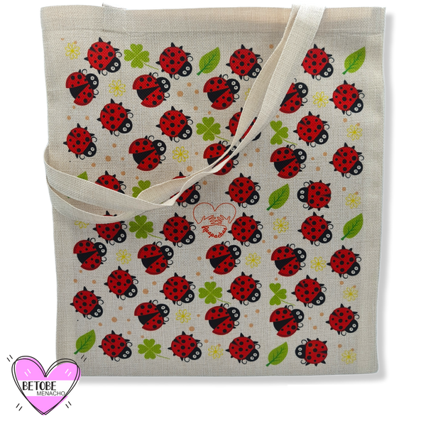 Tote Bag Ecológica De Yute Mariquitas