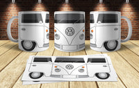 Taza De Cerámica - Wolks T1 Camper Van Blanca